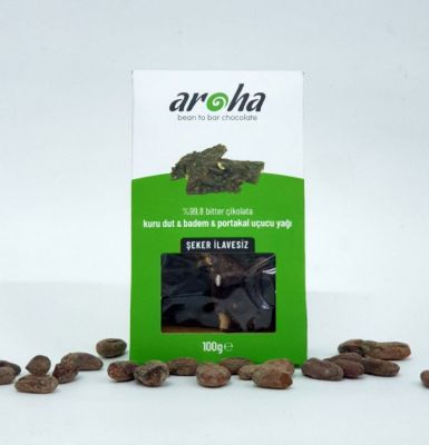 Aroha %99,8 Bitter Çikolata - Dut - Badem - Portakal Uçucu Yağı 100g