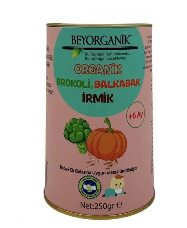 Beyorganik - Beyorganik Bebek Ek Gıdası Organik Brokoli Balkabak İrmik +6 ay 250g