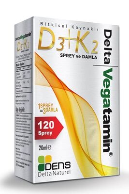 Delta Vegatamin Bitkisel D3+K2 120 Sprey