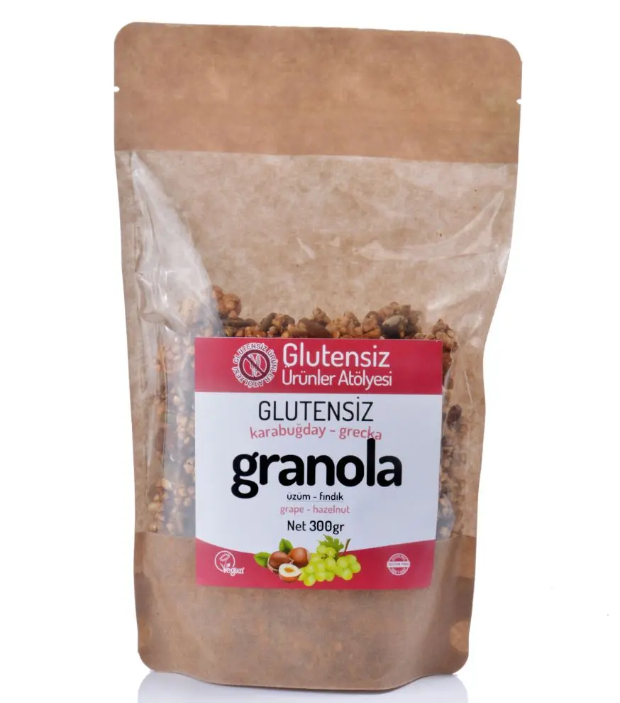 Glutensiz Ürünler Atölyesi - Glutensiz Ürünler Atölyesi Karabuğday Granola - Üzüm, Fındık 300g