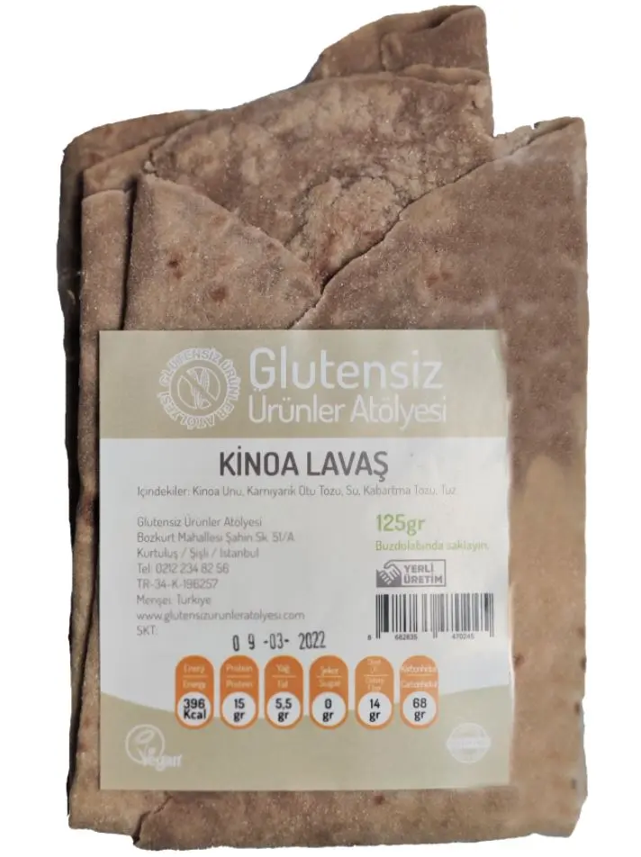 Glutensiz Ürünler Atölyesi - GUA Kinoa Lavaş (2 adet)
