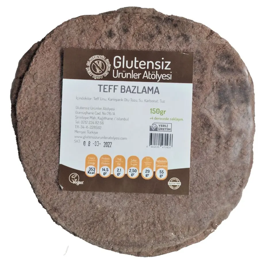 Glutensiz Ürünler Atölyesi - GUA Teff Bazlama (2 adet) * 4 paket