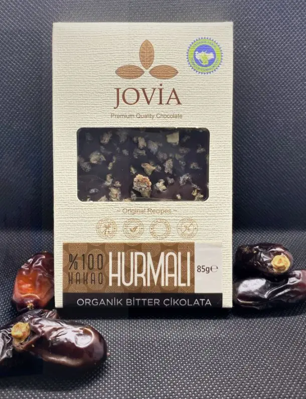 Jovia - Jovia Organik %100 Bitter Hurmalı Çikolata 85g