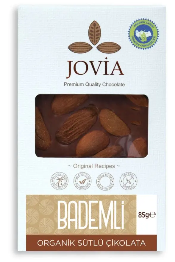 Jovia - Jovia Organik Sütlü Bademli Çikolata 85g