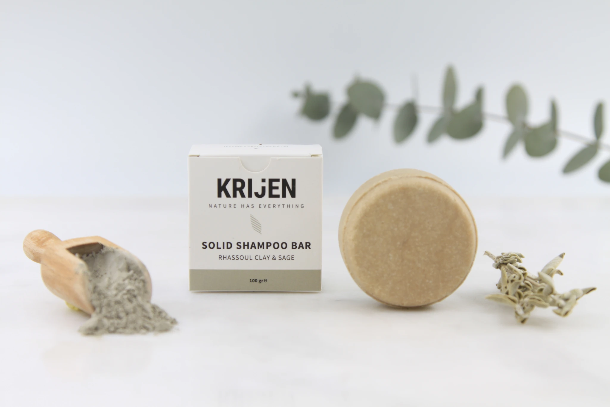 Krijen - Krijen Rhassoul Kili & Adaçayı Katı Şampuan 100g