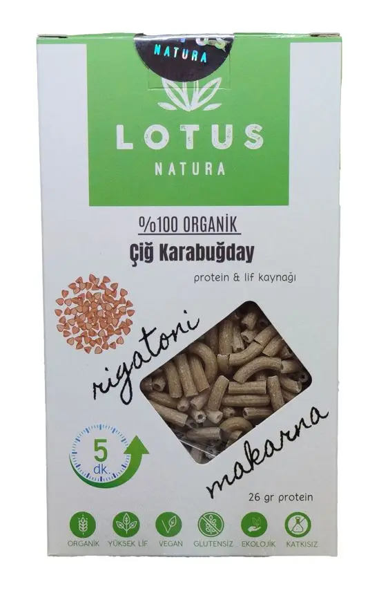 Lotus - Lotus Organik Glütensiz Karabuğday Rigatoni Makarna 200g
