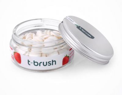 t-brush Çilek Aromalı Diş Macunu Tableti-Florürsüz