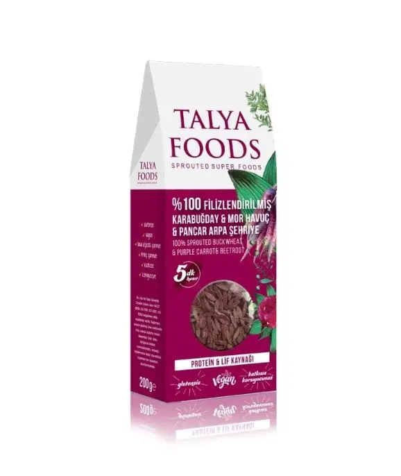 Talya Foods Filizlendirilmiş Glutensiz Karabuğday - Mor Havuç - Pancar Arpa Şehriye 200g