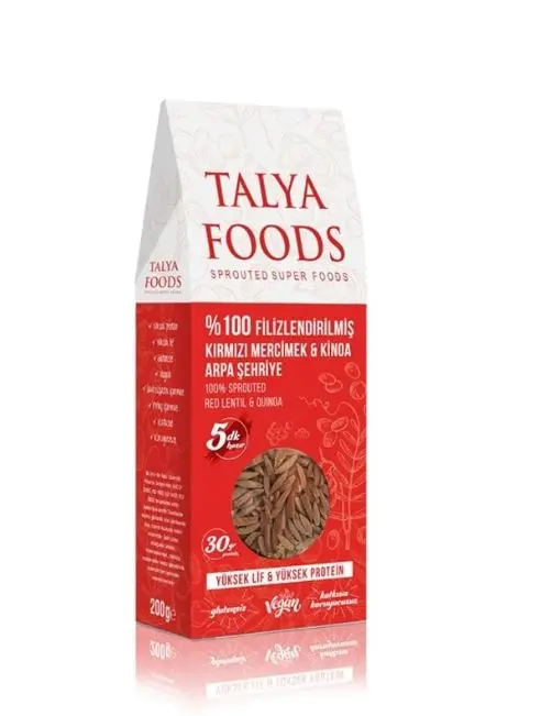 Talya Foods - Talya Foods Filizlendirilmiş Glutensiz Kırmızı Mercimek - Kinoa Arpa Şehriye 200g
