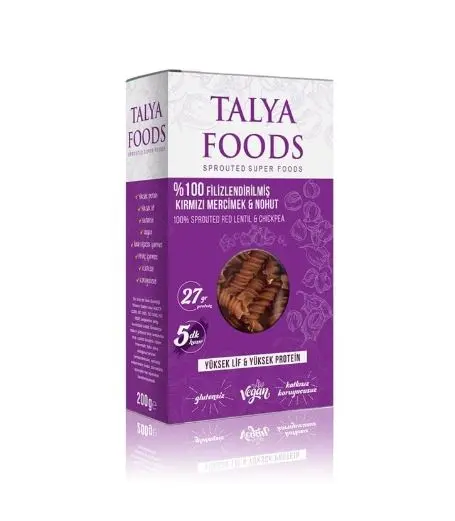 Talya Foods Filizlendirilmiş Glutensiz Kırmızı Mercimek - Nohut Makarna 200g