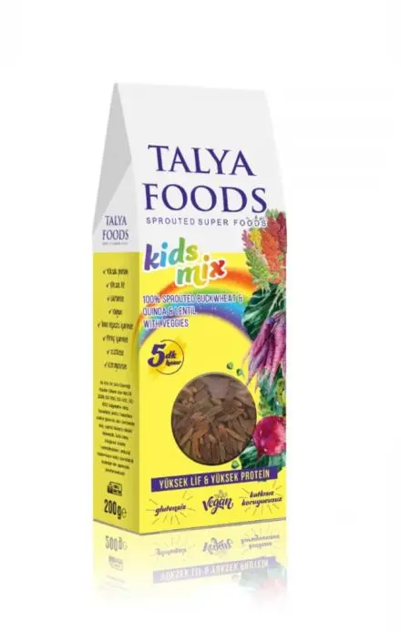 Talya Foods Kids Mix Karışık Sebzeli Filizlendirilmiş Glutensiz Arpa Şehriye 200g