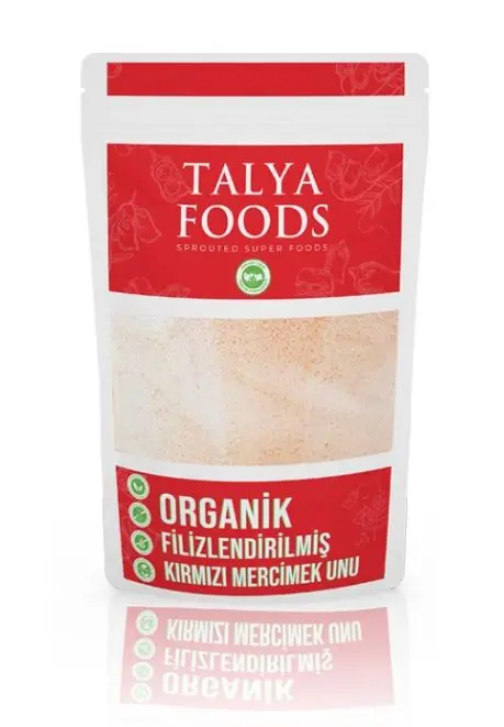 Talya Foods - Talya Foods Organik Filizlendirilmiş Kırmızı Mercimek Unu 500g