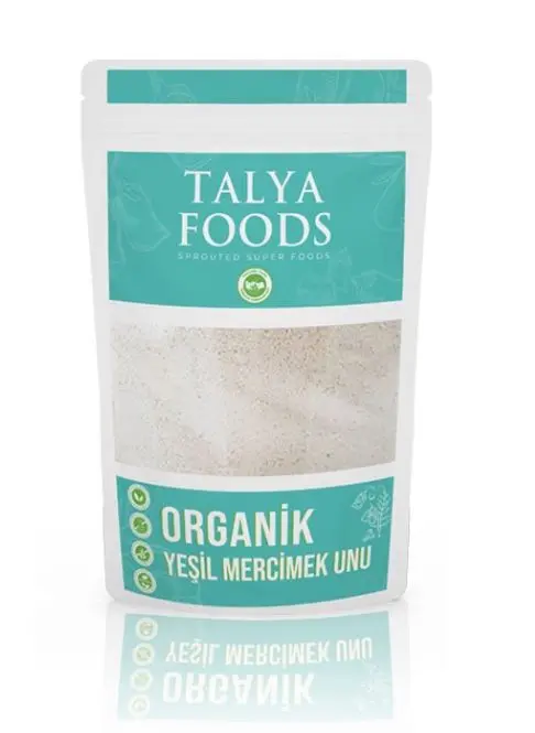 Talya Foods - Talya Foods Organik Filizlendirilmiş Yeşil Mercimek Unu 500g