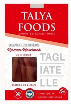 Talya Foods Organik Filizlendirilmiş Kırmızı Mercimek Tagliatelle Makarna 200g